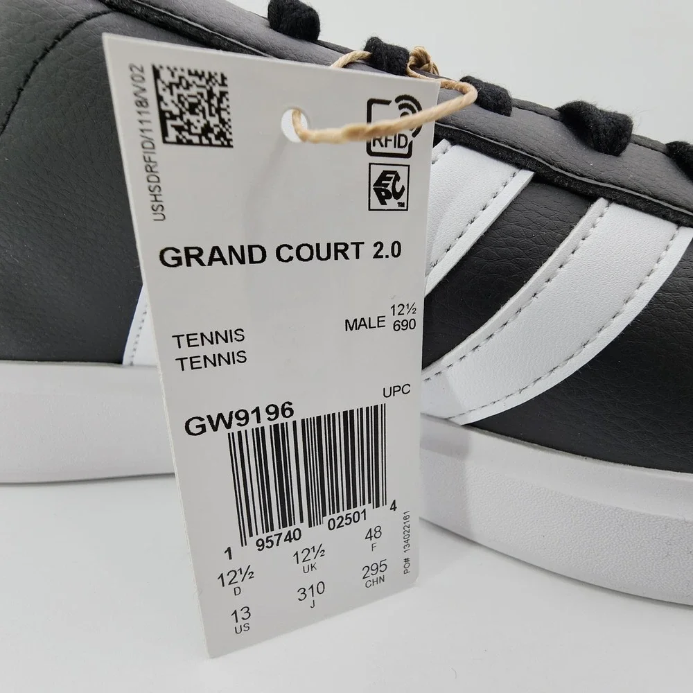Adidas‎ Grand Court 2.0 Shoes Mens 13 Core Black Cloud White Sneaker NEW in Box